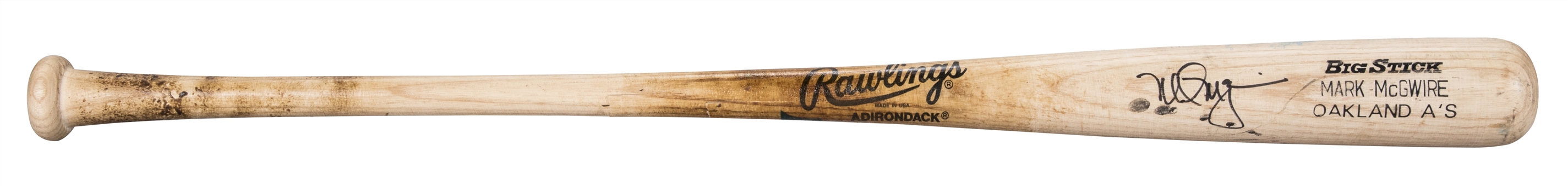 1996 Mark McGwire Game Used And Signed Rawlings MAC25 Model Bat - Heavy Use (PSA/DNA & Cardinals LOA)